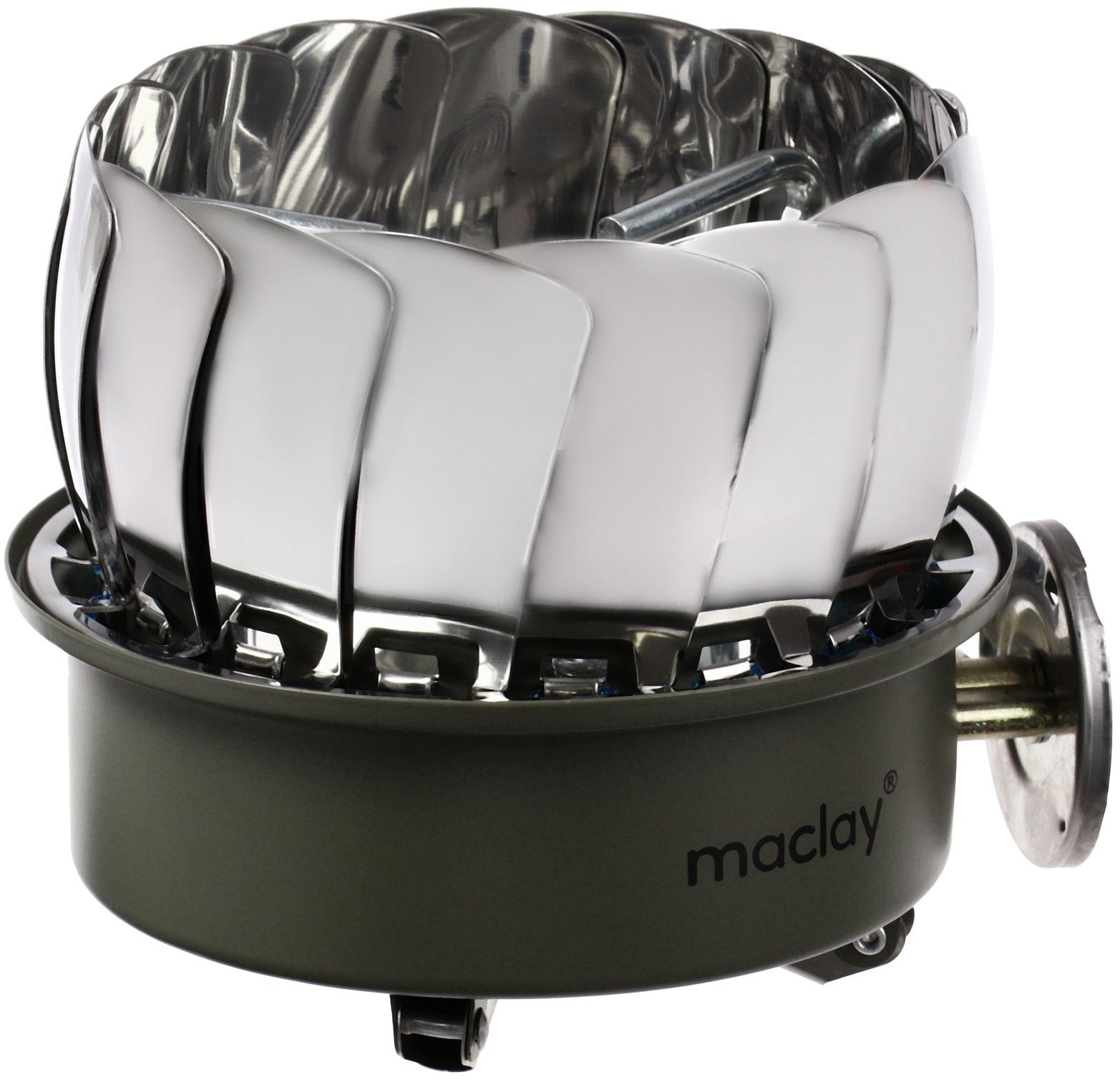 Плита газовая портативная maclay, для кемпинга, с ветрозащитой, 12×12 см, малая, круглая