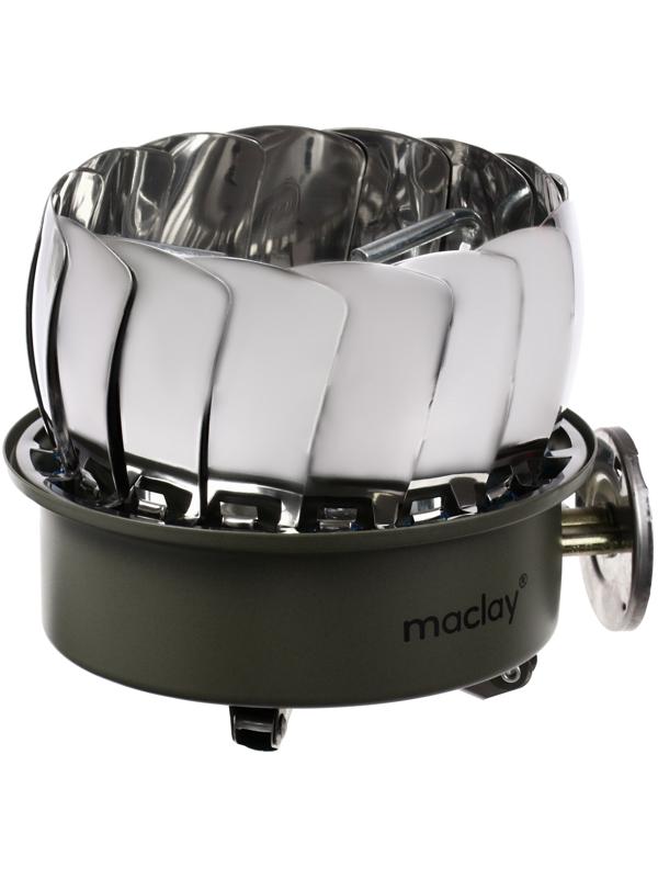 Плита газовая портативная maclay, для кемпинга, с ветрозащитой, 12×12 см, малая, круглая