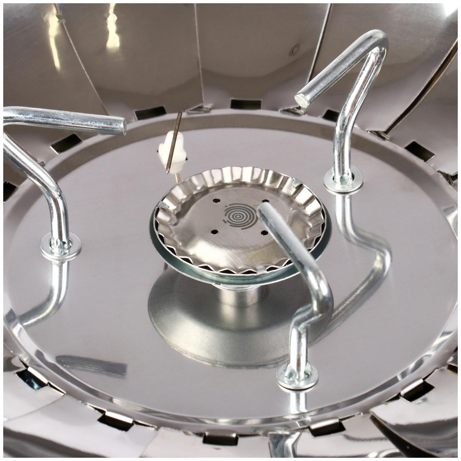 Плита газовая портативная maclay, для кемпинга, с ветрозащитой, 17×13 см, большая, круглая