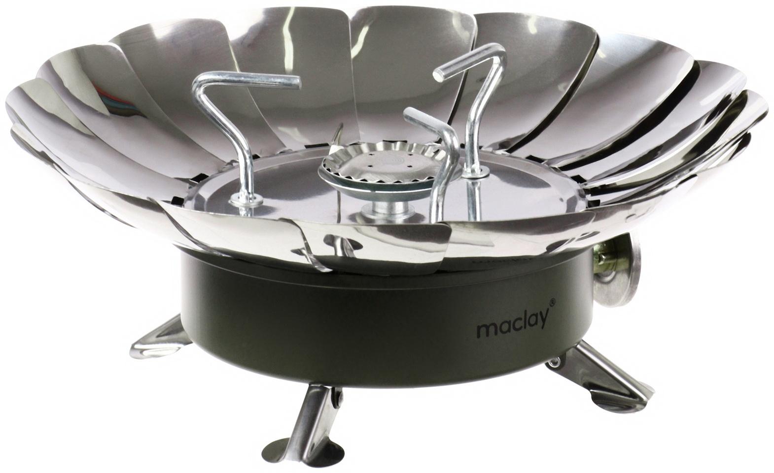 Плита газовая портативная maclay, для кемпинга, с ветрозащитой, 17×13 см, большая, круглая
