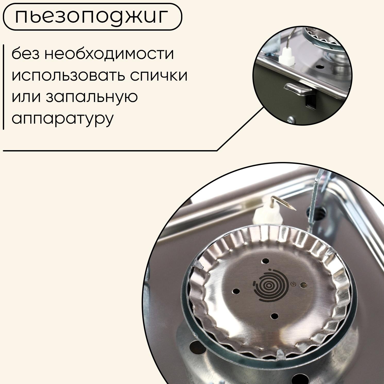 Плита газовая портативная maclay, для кемпинга, 15×15×9 см, квадратная