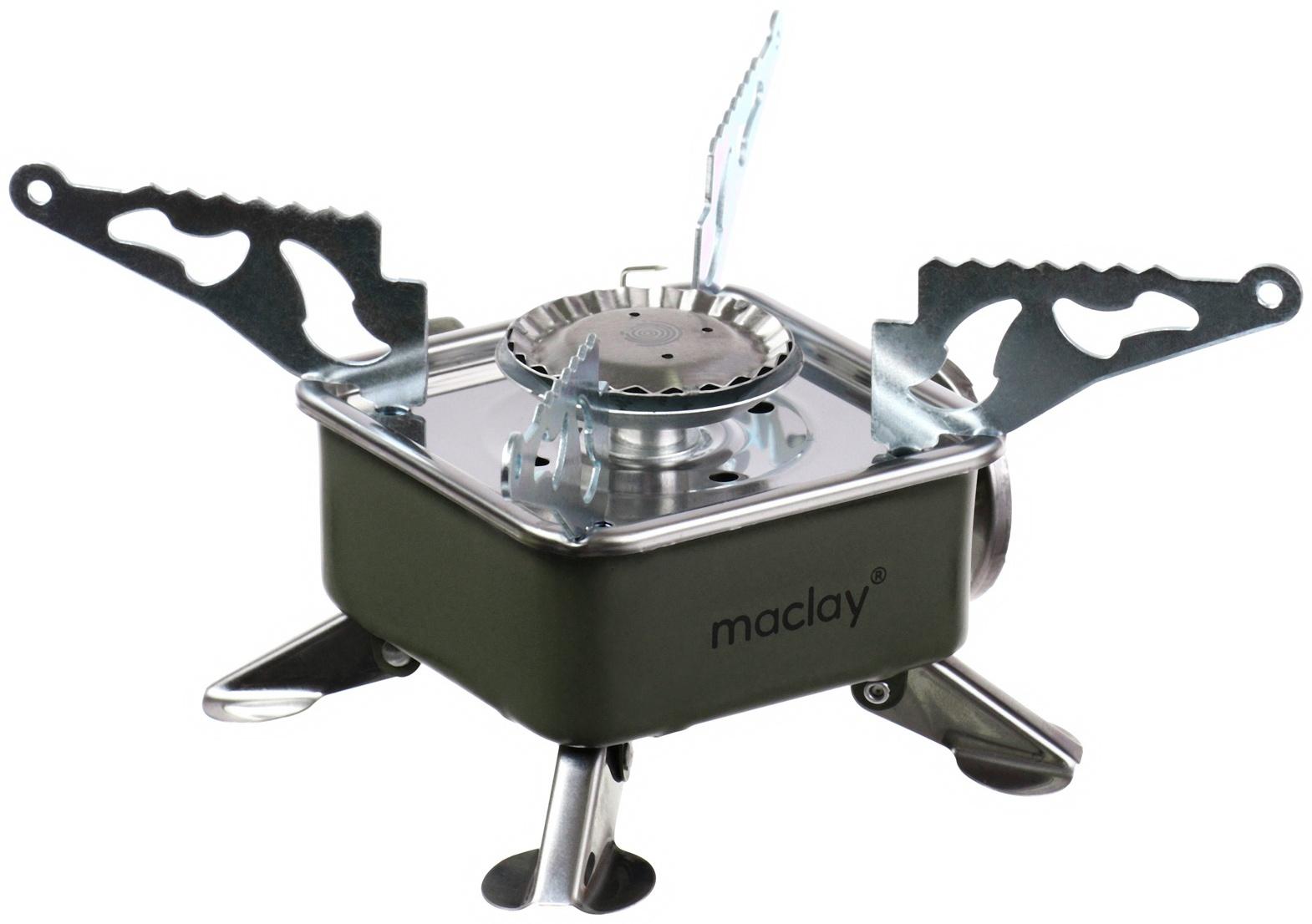 Плита газовая портативная maclay, для кемпинга, 15×15×9 см, квадратная