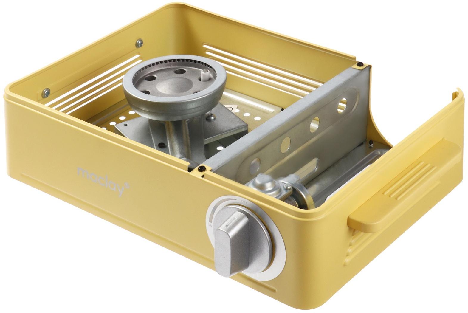 Плита газовая портативная maclay, для кемпинга, 20×32.5×10.5 см, бежевая