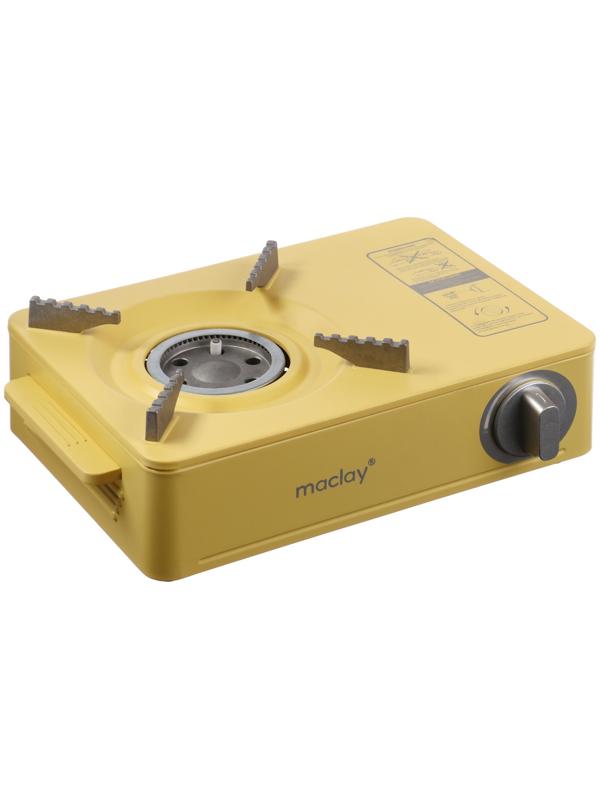 Плита газовая портативная maclay, для кемпинга, 20×32.5×10.5 см, бежевая