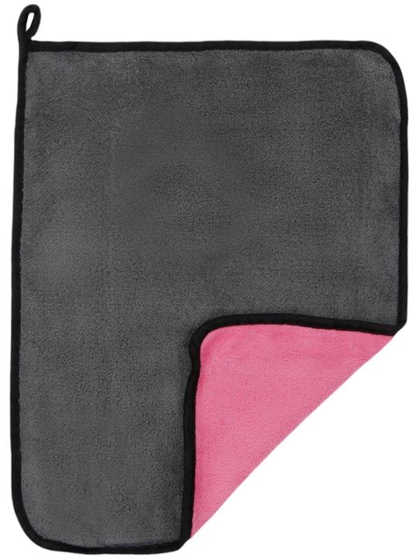 Тряпка для мытья авто, CARTAGE, микрофибра, 400 г/м², 30×40 cм, розово-серая