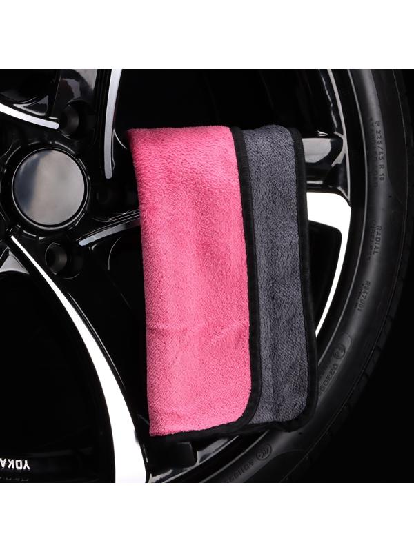 Тряпка для мытья авто, CARTAGE, микрофибра, 400 г/м², 30×40 cм, розово-серая