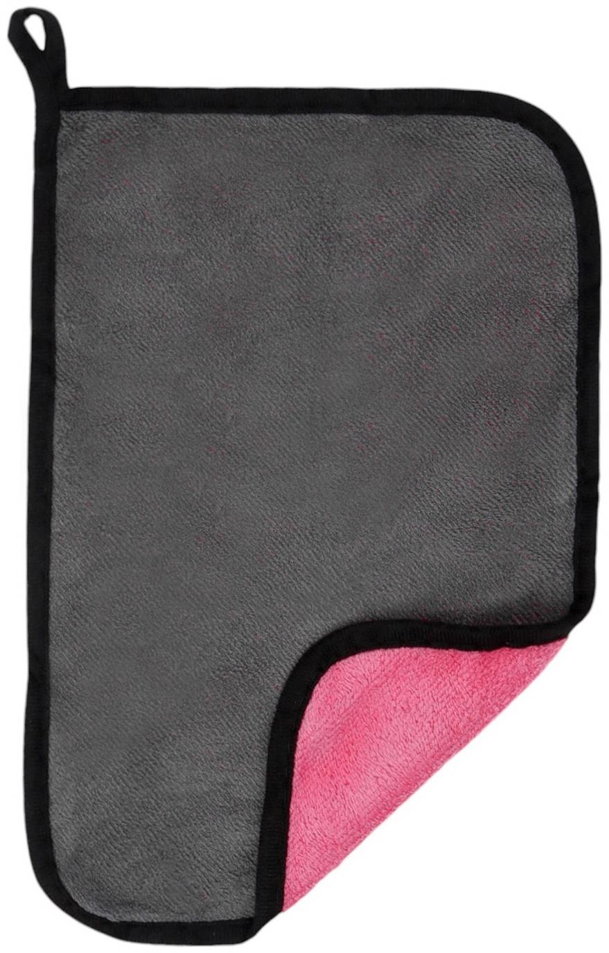 Тряпка для мытья авто, CARTAGE, микрофибра, 400 г/м², 20×30 cм, розово-серая