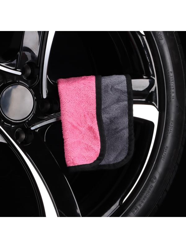 Тряпка для мытья авто, CARTAGE, микрофибра, 400 г/м², 20×30 cм, розово-серая