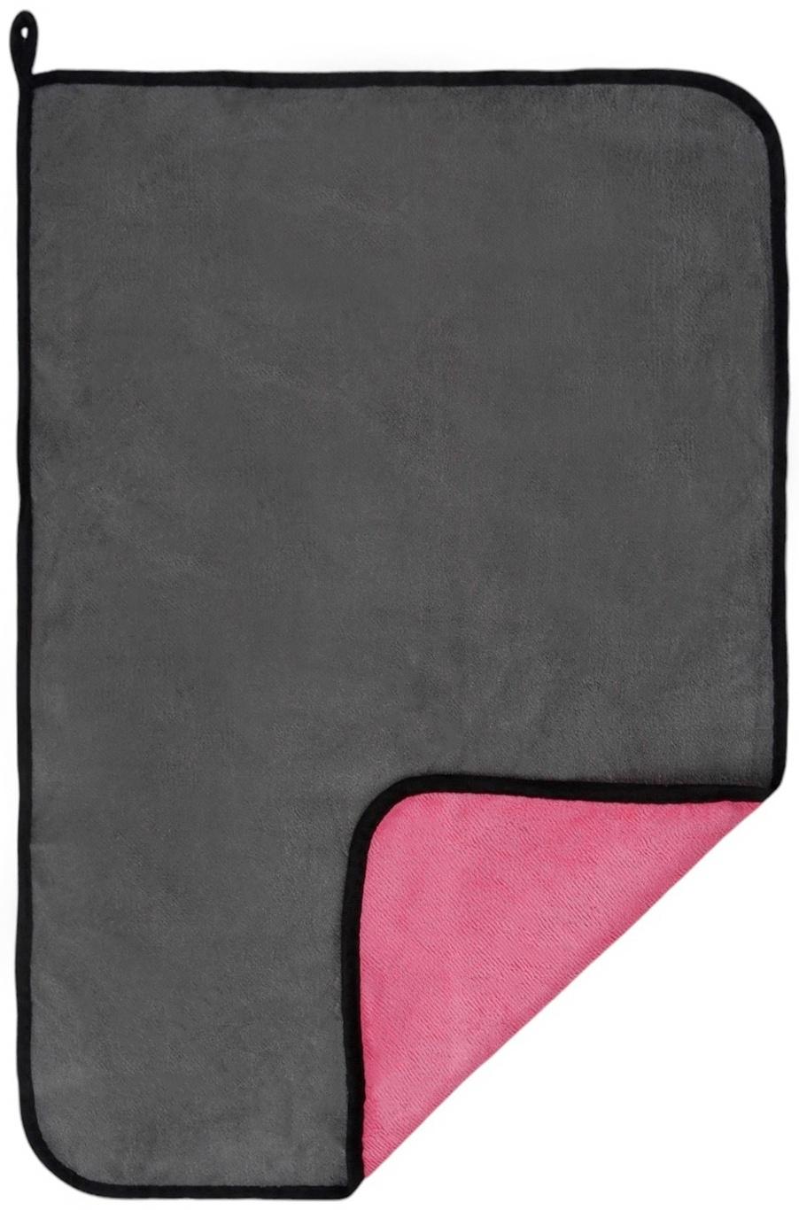 Тряпка для мытья авто, CARTAGE, микрофибра, 400 г/м², 40×60 cм, розово-серая