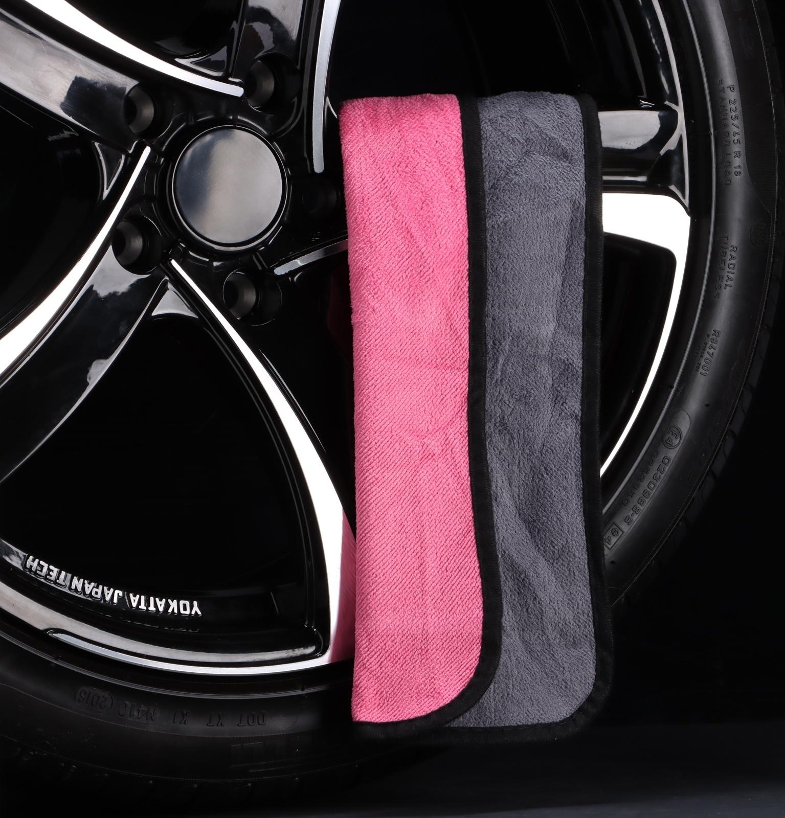 Тряпка для мытья авто, CARTAGE, микрофибра, 400 г/м², 40×60 cм, розово-серая