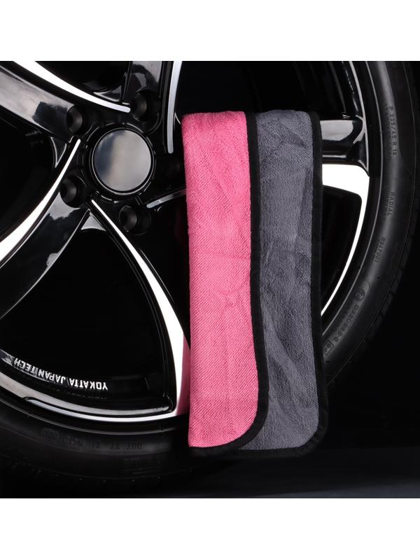 Тряпка для мытья авто, CARTAGE, микрофибра, 400 г/м², 40×60 cм, розово-серая