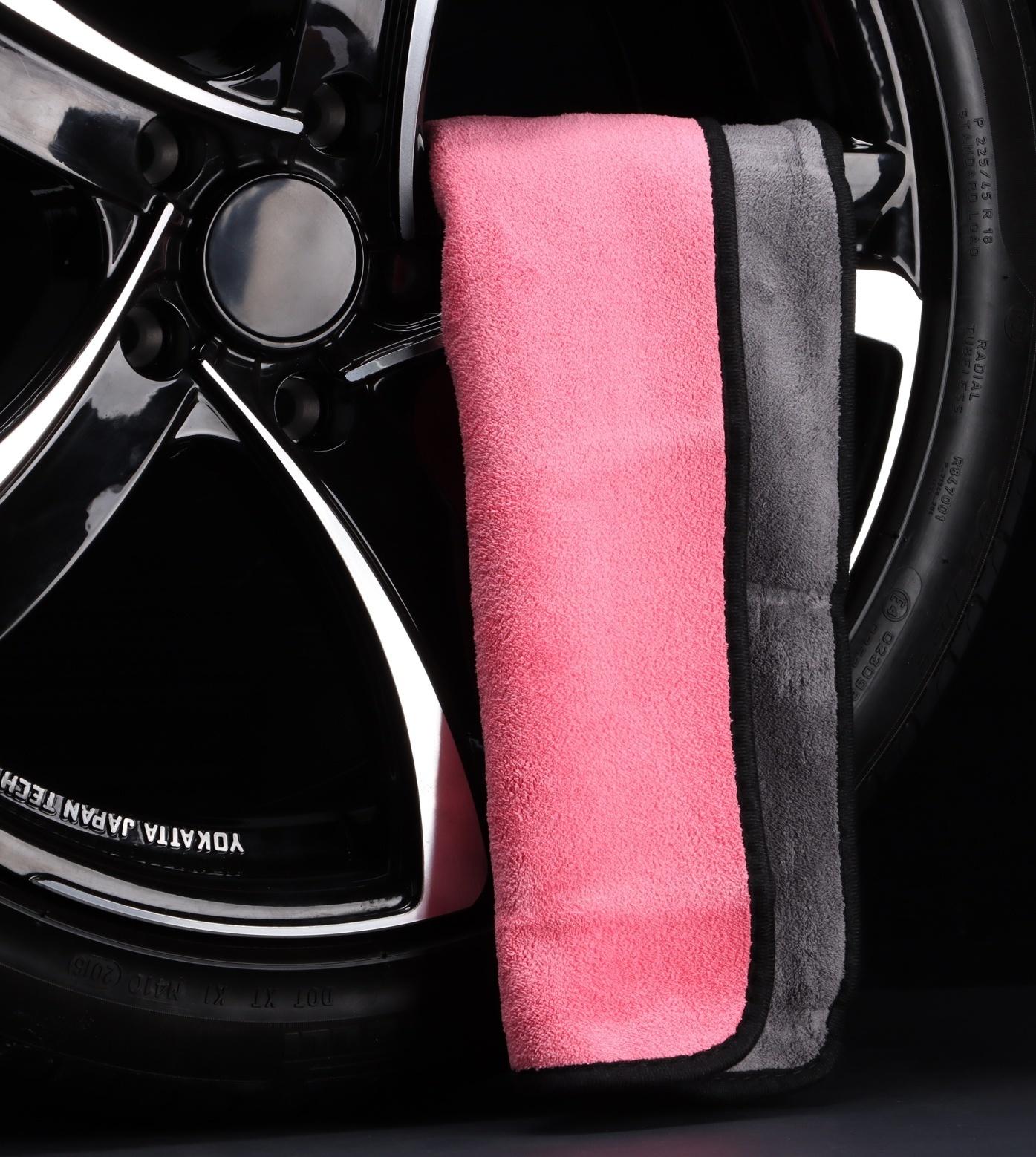 Тряпка для мытья авто CARTAGE, микрофибра, 40×60 см, розово-серый