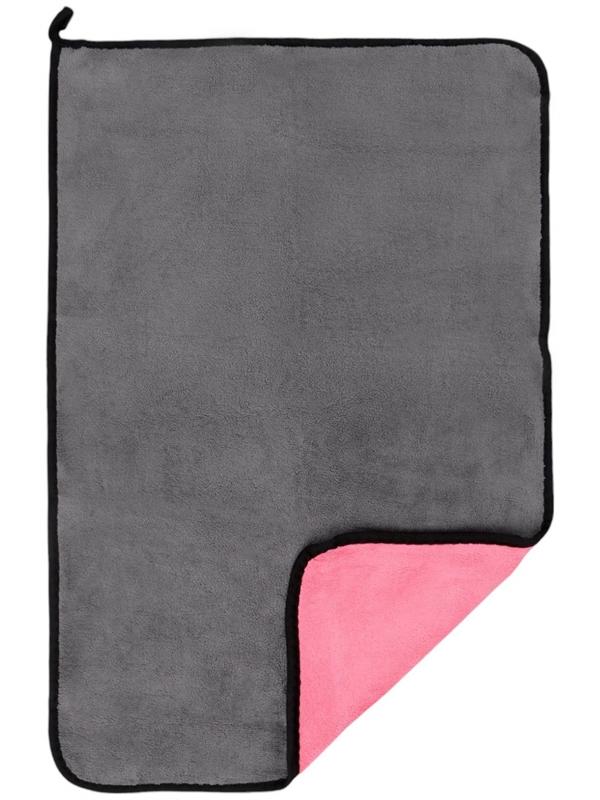 Тряпка для мытья авто CARTAGE, микрофибра, 40×60 см, розово-серый