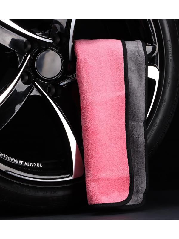 Тряпка для мытья авто CARTAGE, микрофибра, 40×60 см, розово-серый