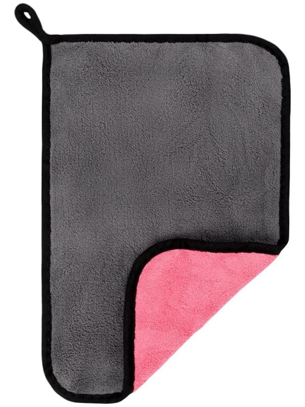 Тряпка для мытья авто CARTAGE, микрофибра, 800 г/м², 20×30 см, розово-серый