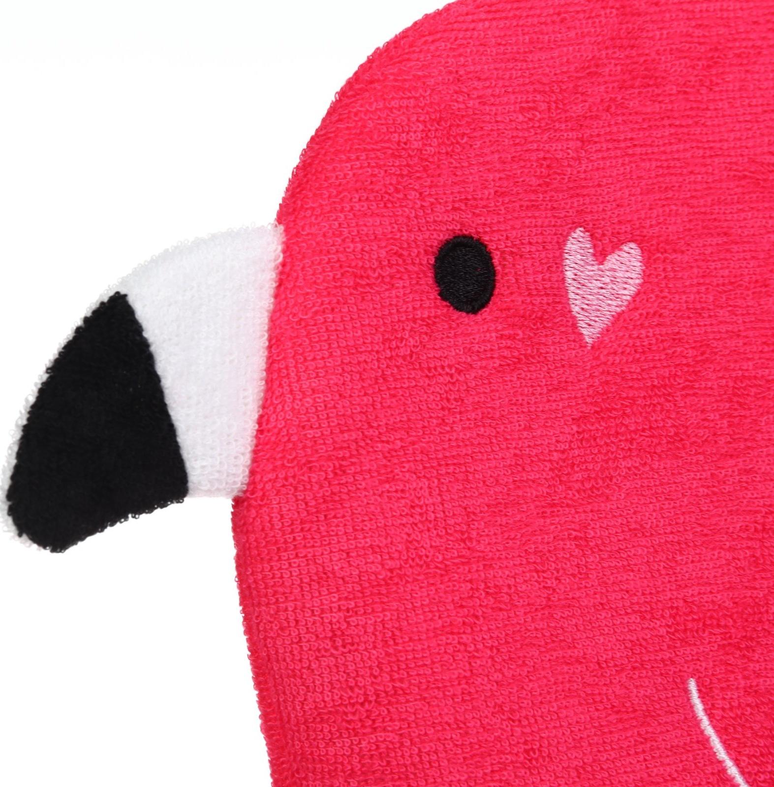 Детская мочалка для купания Крошка Я «Фламинго», махра