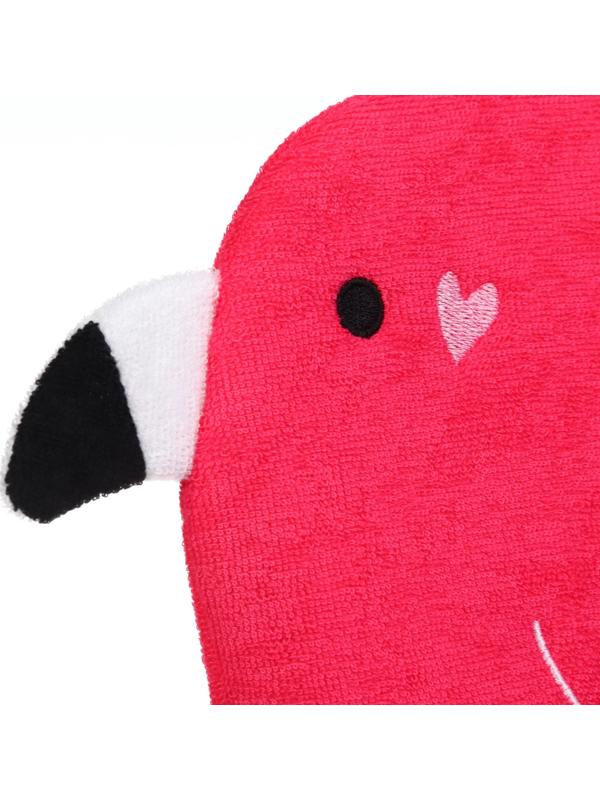 Детская мочалка для купания Крошка Я «Фламинго», махра