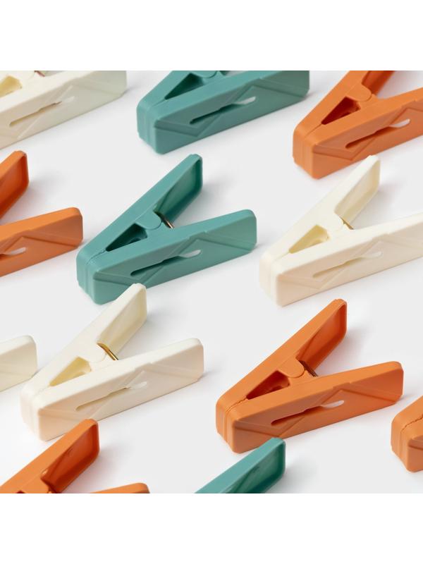 Прищепки для белья Доляна, 20 шт, верёвка бельевая 13 м, 6,5×2,3 см, ширина низа 3,8 см