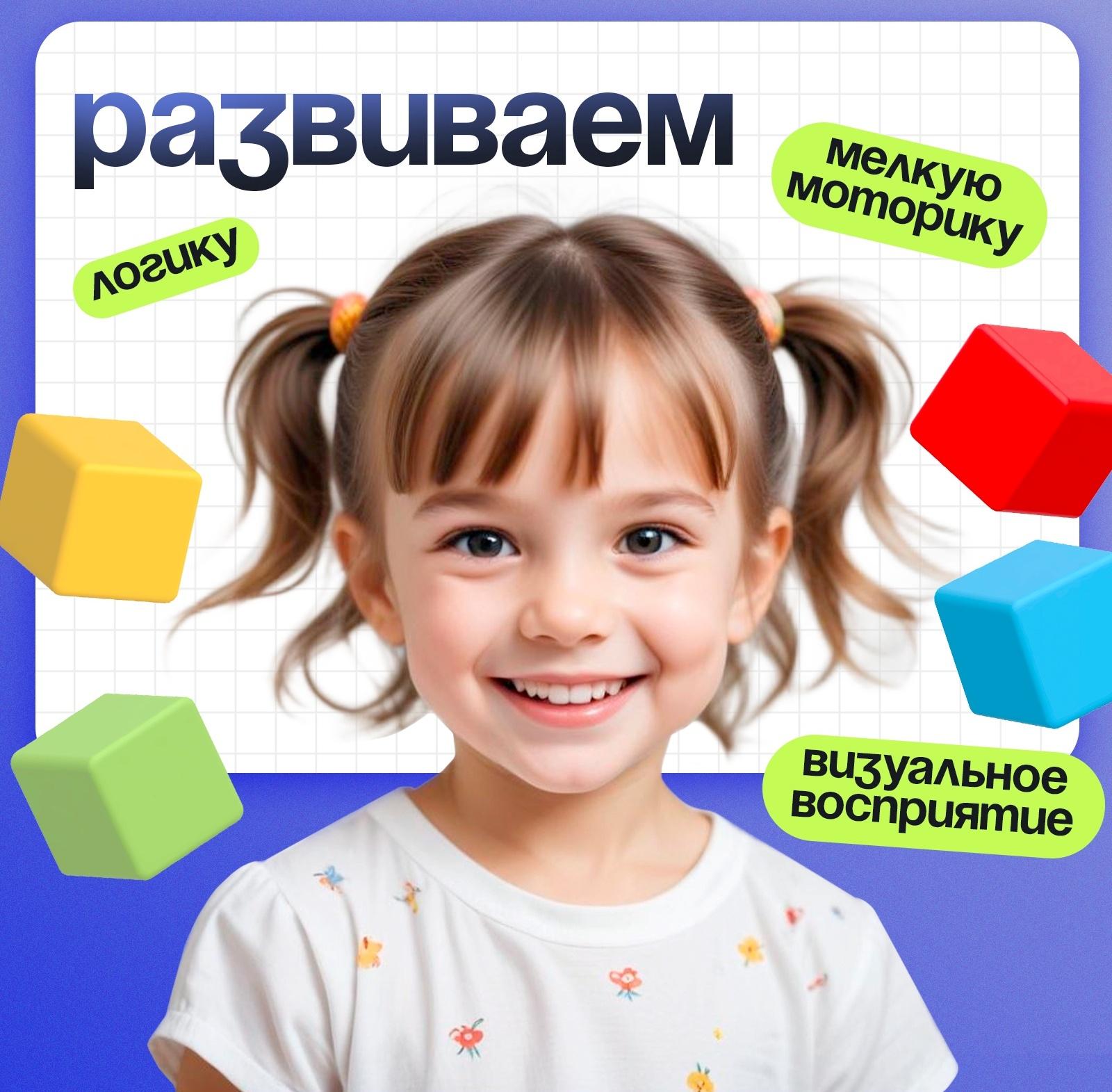 Развивающий набор «Логик-кубики», 24 элемента, 96 заданий, по методике Монтессори, 3+