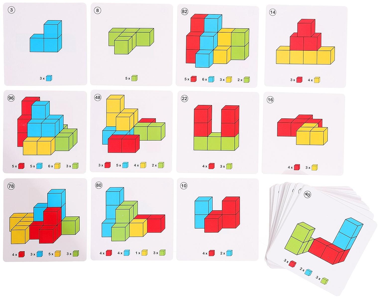 Развивающий набор «Логик-кубики», 24 элемента, 96 заданий, по методике Монтессори, 3+