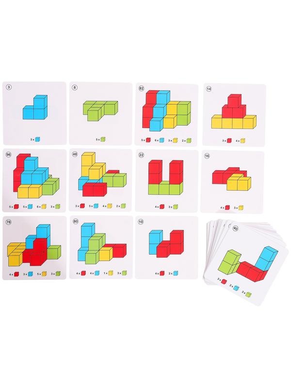 Развивающий набор «Логик-кубики», 24 элемента, 96 заданий, по методике Монтессори, 3+