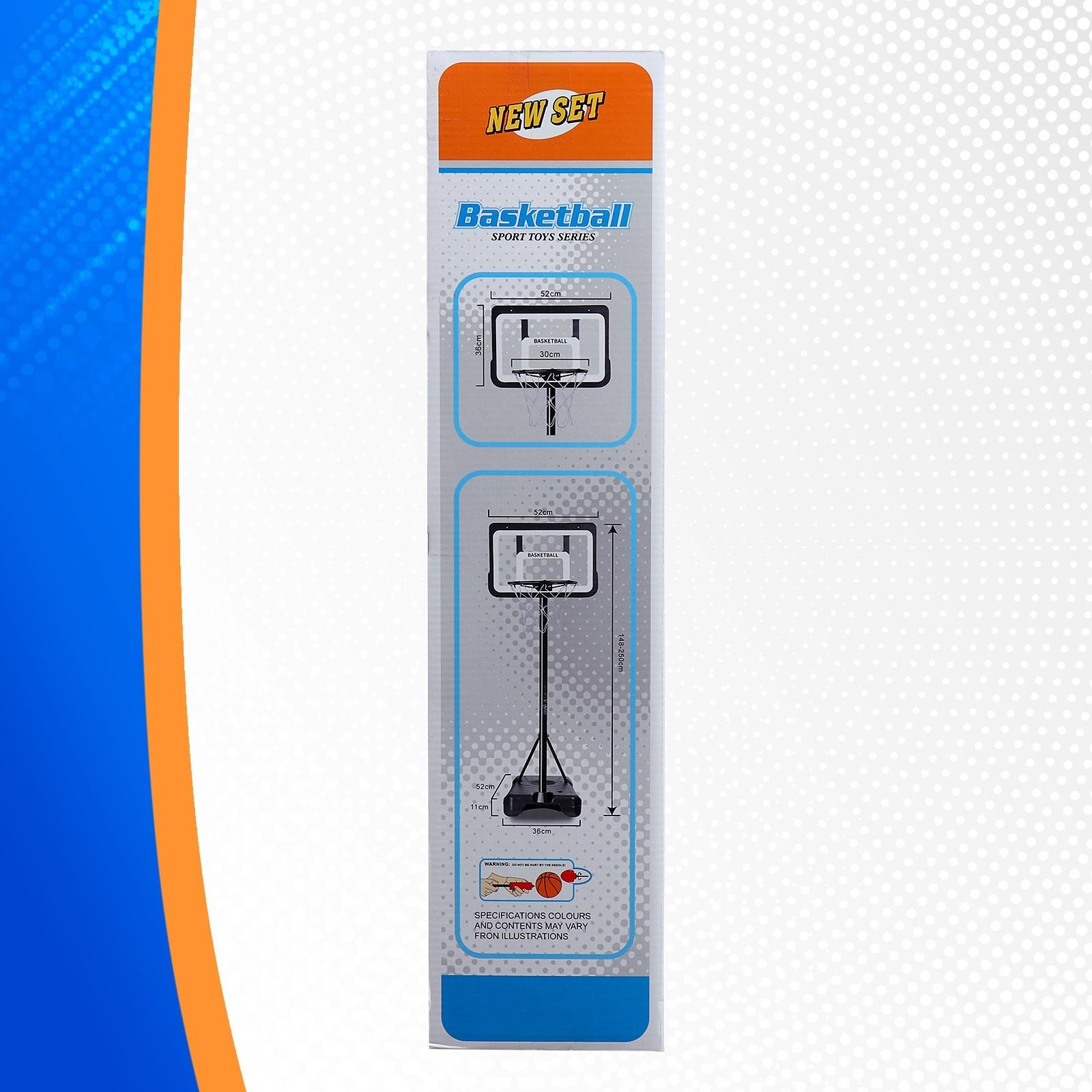 Баскетбольное кольцо с щитом и стойкой, мяч и насос в наборе, диаметр мяча 21 см, кольца 30 см