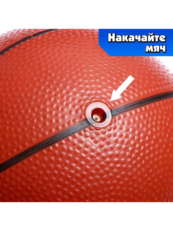 Баскетбольное кольцо с щитом и стойкой, мяч и насос в наборе, диаметр мяча 21 см, кольца 30 см