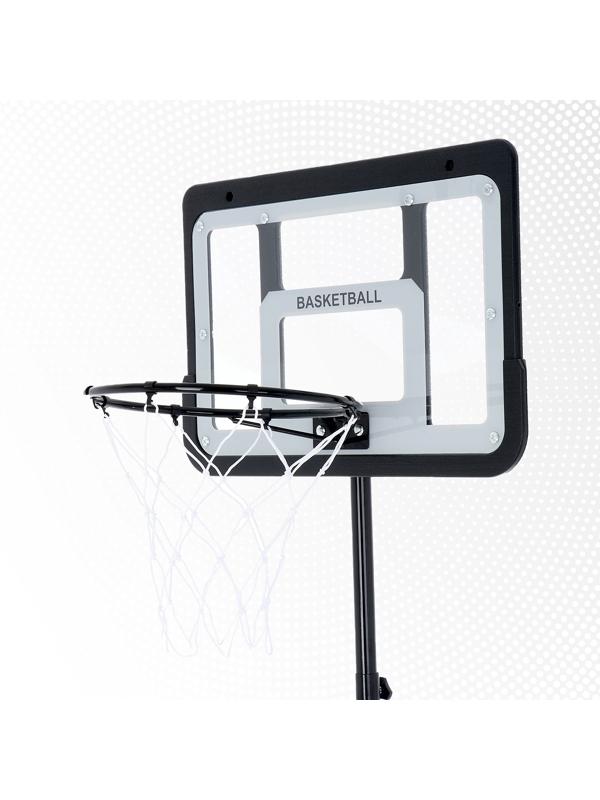 Баскетбольное кольцо с щитом и стойкой, мяч и насос в наборе, диаметр мяча 21 см, кольца 30 см