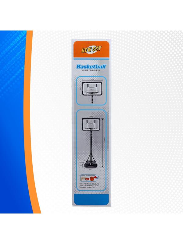 Баскетбольное кольцо с щитом и стойкой, мяч и насос в наборе, диаметр мяча 21 см, кольца 30 см