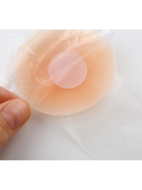 Стикини многоразовые, с подтяжкой, d = 6,5 см, цвет бежевый