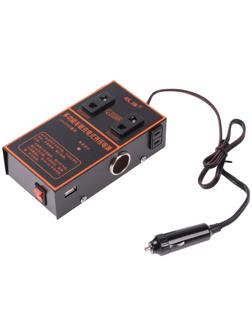 Инвертор автомобильный, 12-24 В, 150 Вт, 2 USB, провода 50 см