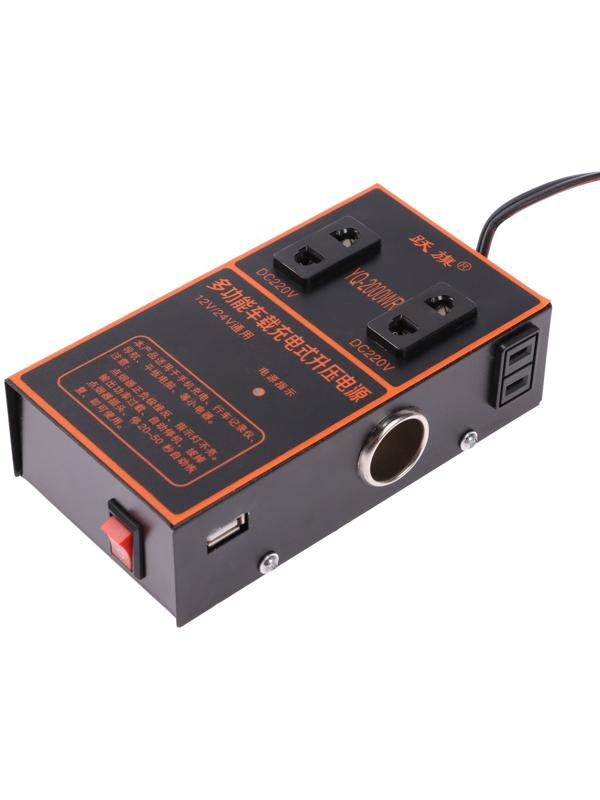 Инвертор автомобильный, 12-24 В, 150 Вт, 2 USB, провода 50 см