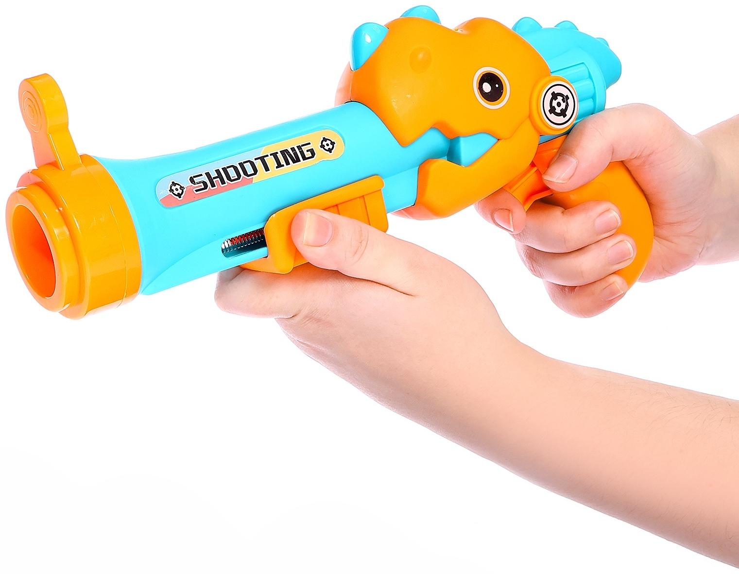 Пистолет «Дино», стреляет мягкими пульками и шариками, МИКС