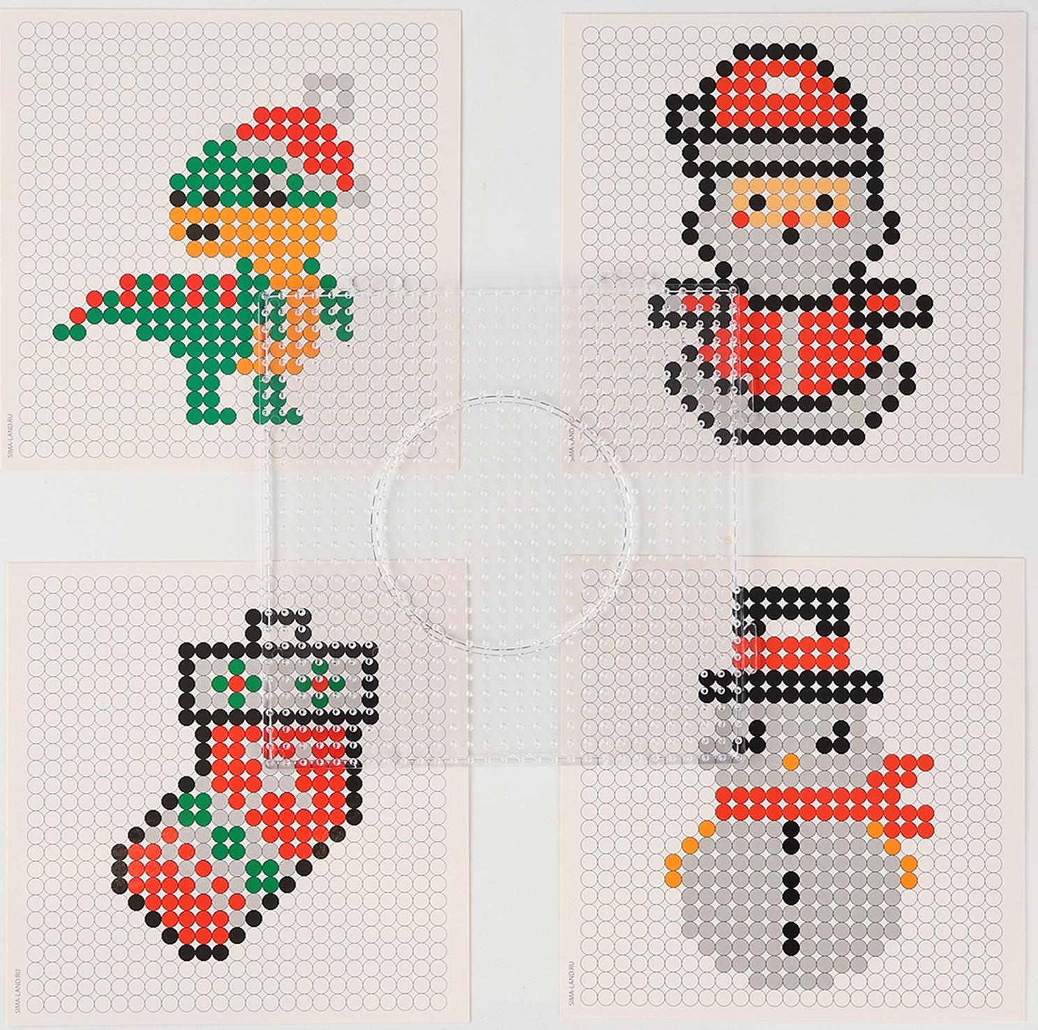 Термомозаика на новый год «Праздничная сказка» с пинцетом, набор для творчества