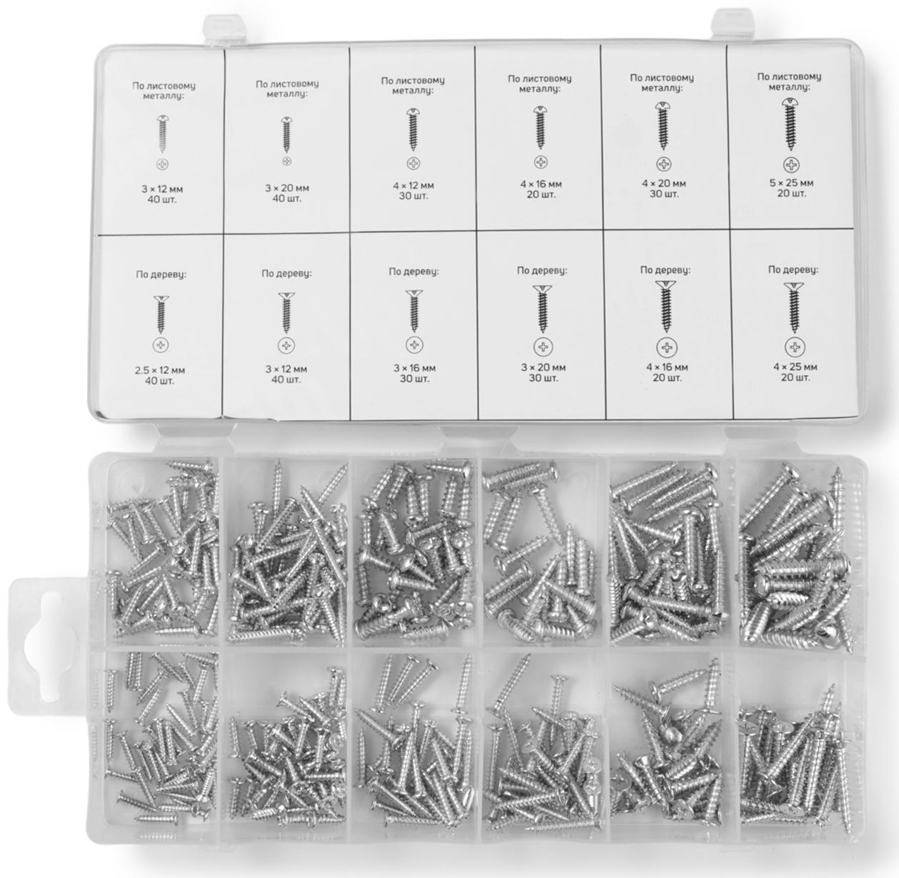 Набор саморезов ТУНДРА krep, 360 предметов