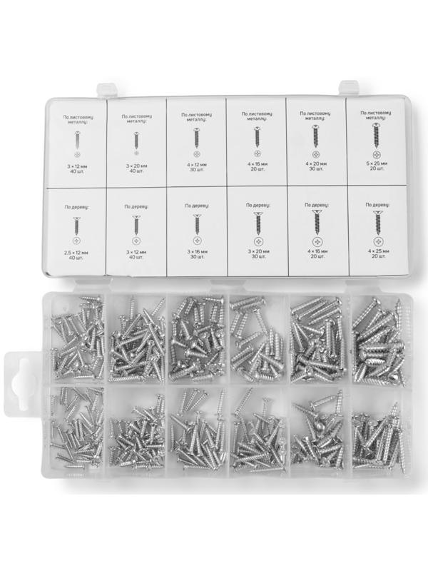 Набор саморезов ТУНДРА krep, 360 предметов