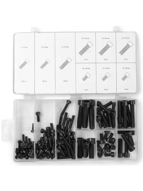 Набор болтов под шестигранник ТУНДРА krep, 106 предметов