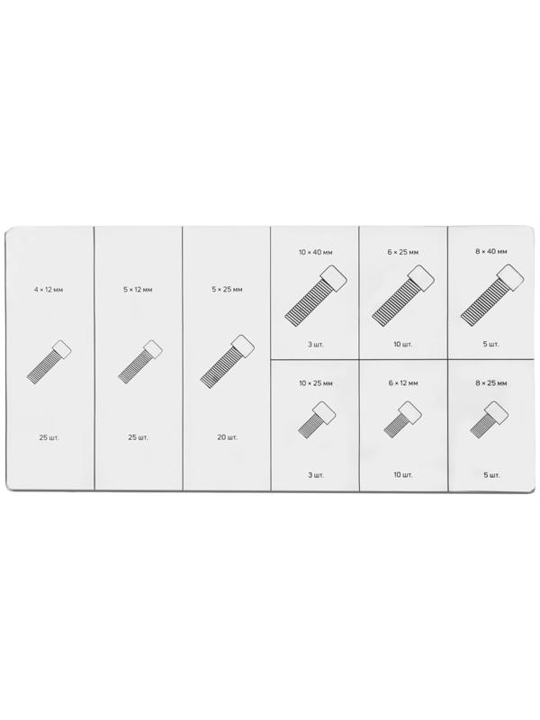 Набор болтов под шестигранник ТУНДРА krep, 106 предметов