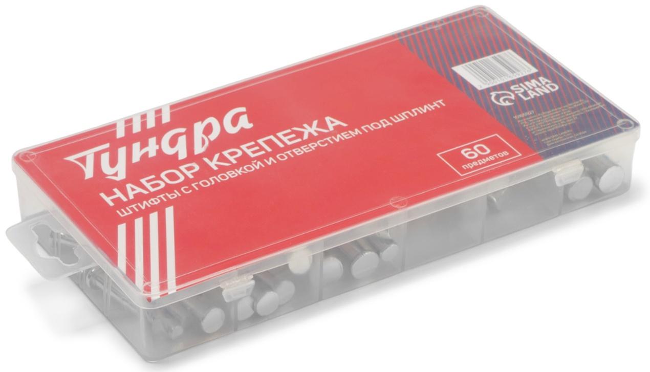 Набор штифтов с головкой и отверстим под шплинт ТУНДРА krep, 60 предметов