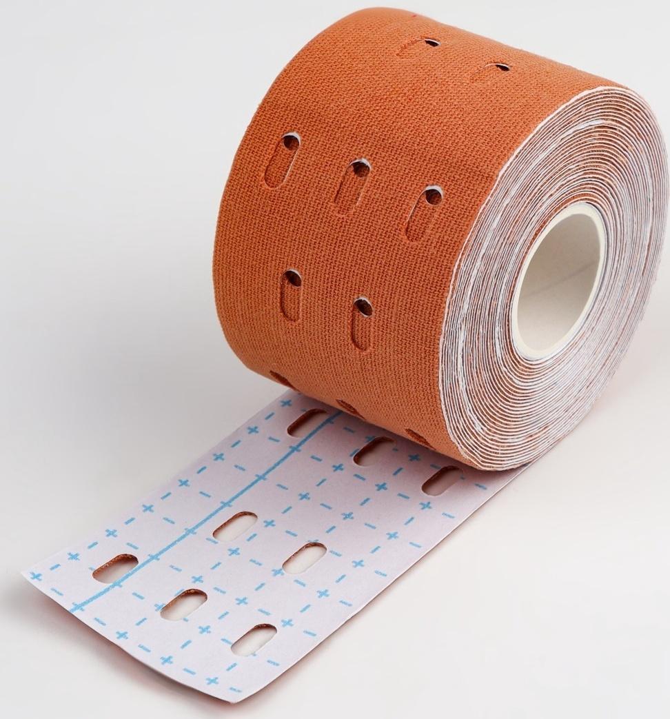Кинезио - тейп, с перфорацией, 5 см × 5 м, цвет бежевый