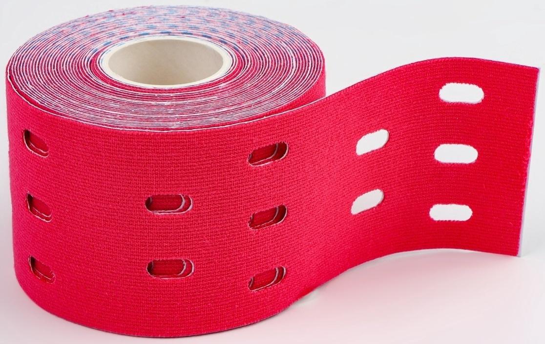 Кинезио - тейп, с перфорацией, 5 см × 5 м, цвет розовый