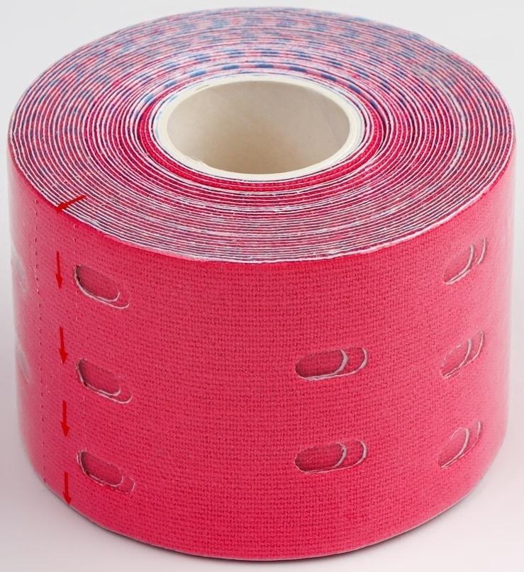 Кинезио - тейп, с перфорацией, 5 см × 5 м, цвет розовый