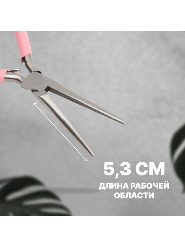 Тонкогубцы для моделирования ногтей, 15 см, розовые