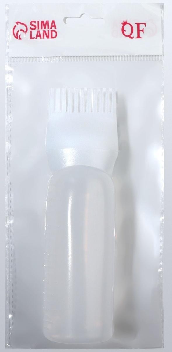 Бутылочка для окрашивания, с дозатором, 17 × 4,5 см, цвет белый