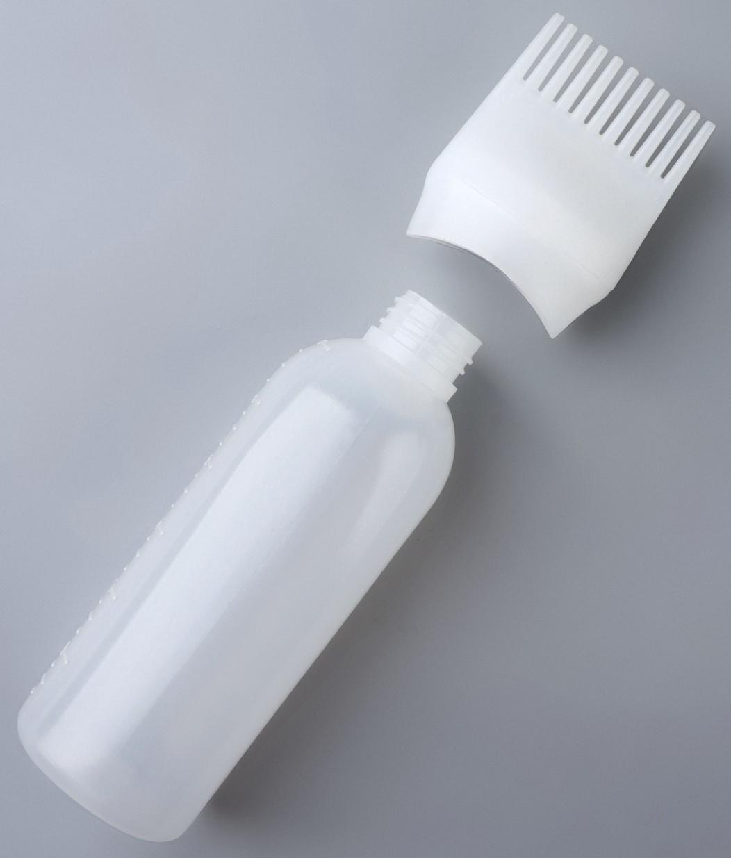 Бутылочка для окрашивания, с дозатором, 17 × 4,5 см, цвет белый