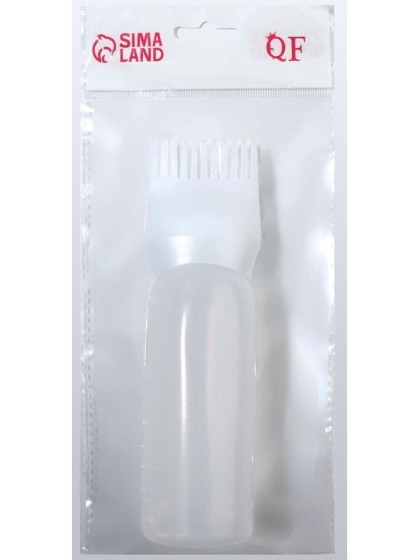 Бутылочка для окрашивания, с дозатором, 17 × 4,5 см, цвет белый