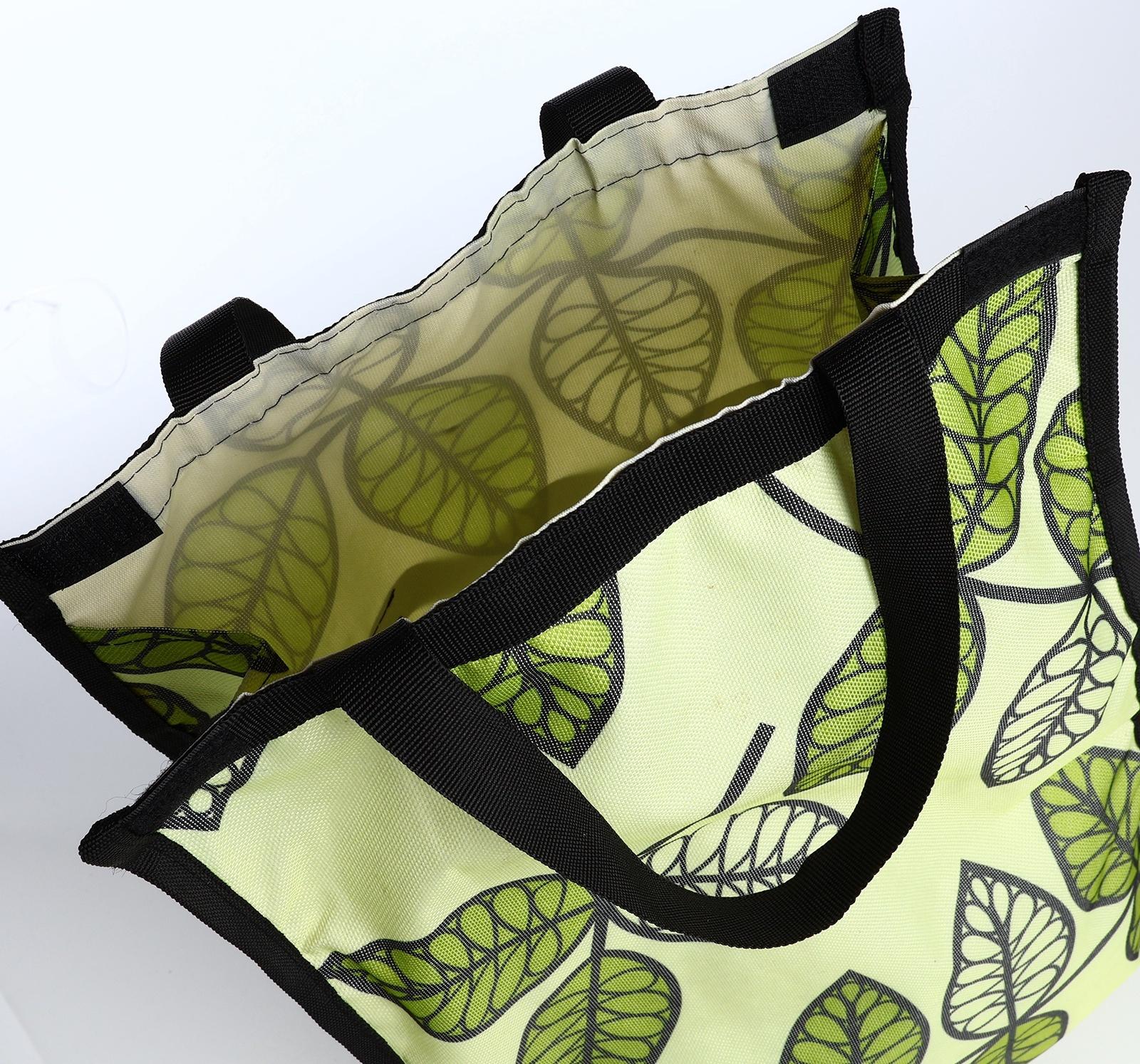 Сумка хозяйственная складная на липучке, 2 колеса, наружный карман, цвет зелёный