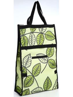 Сумка хозяйственная складная на липучке, 2 колеса, наружный карман, цвет зелёный