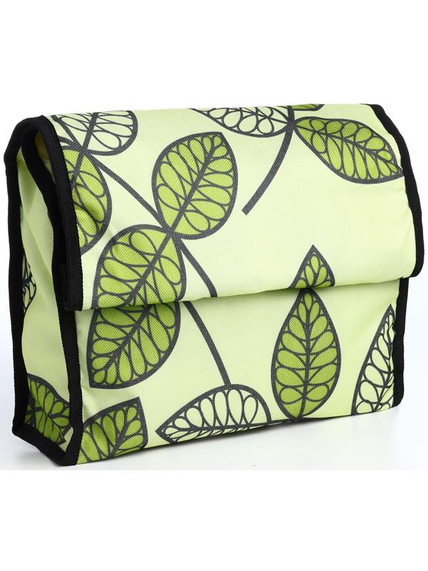 Сумка хозяйственная складная на липучке, 2 колеса, наружный карман, цвет зелёный