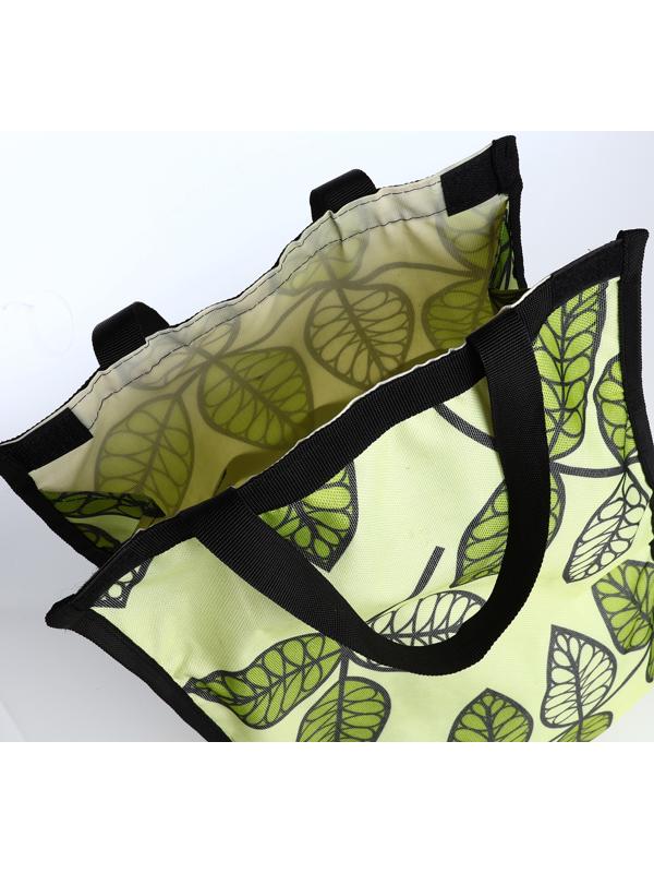 Сумка хозяйственная складная на липучке, 2 колеса, наружный карман, цвет зелёный